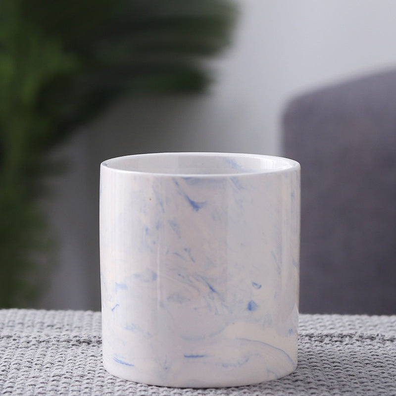 Home marbled plant flower pot