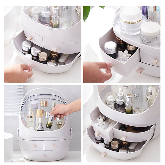 Cosmetic Storage Box Organize Desktop Dustproof Household