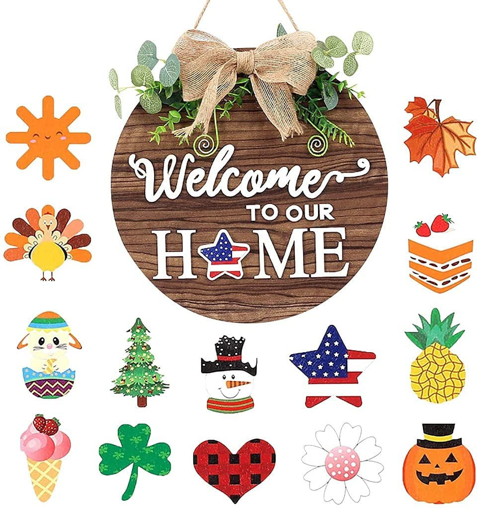 Home Creative Wooden Welcome Doorplate