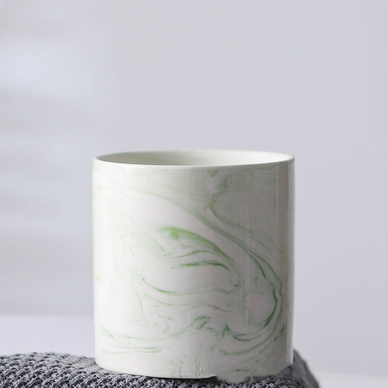 Home marbled plant flower pot