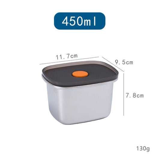 304 Stainless Steel Fresh-keeping Boxed Fresh-keeping Bowl Refrigerator Sealed Lunch Box