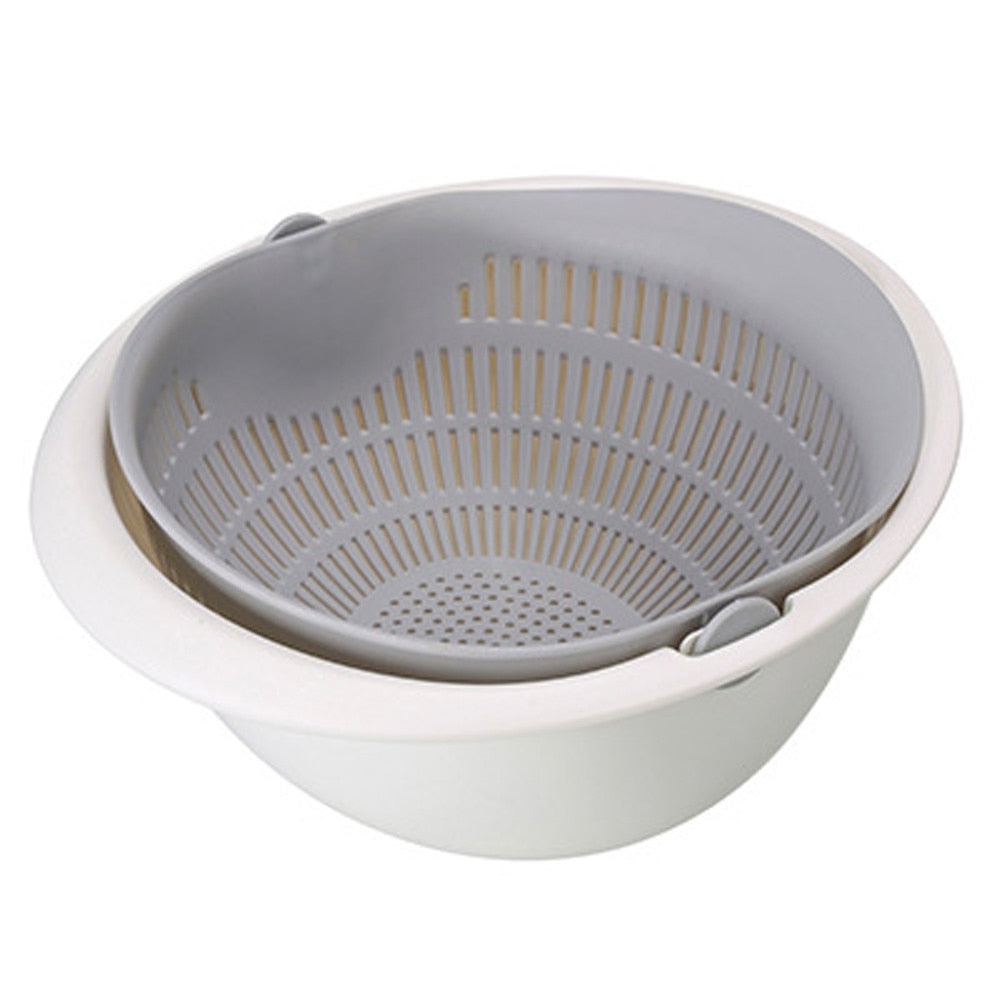 Portable Detachable Double-Layer Hollow Fruit and Vegetable Cleaning Drain Basket Washed Rice Noodles