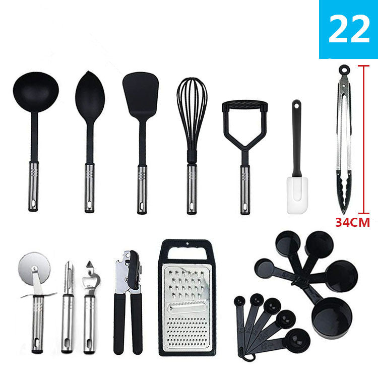 Kitchen Utensil Set 24 Nylon and Stainless Steel Utensil Set