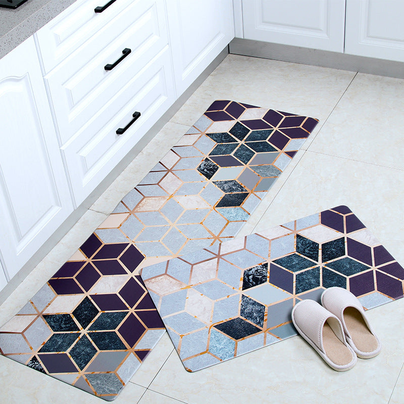 Pu Nordic Kitchen Mat Leather Oil And Waterproof
