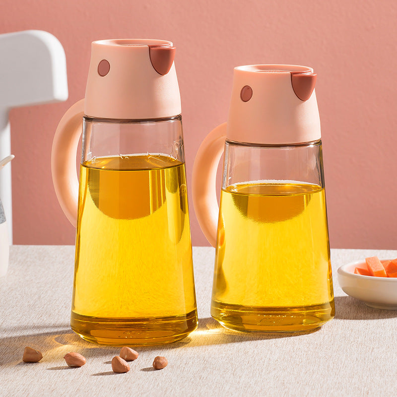 Glass Oil Can Kitchen Household Automatic Opening And Closing Large Capacity Oil Can