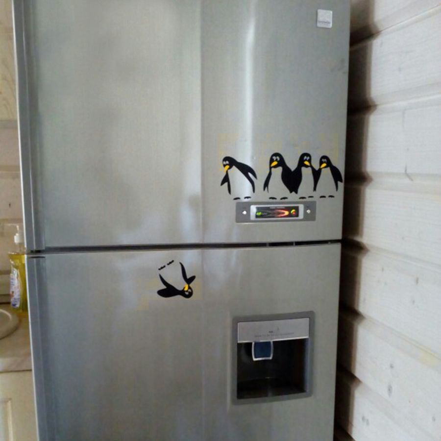 Funny Penguin Kitchen Fridge Sticker Creative Kitchen Wall Sticker