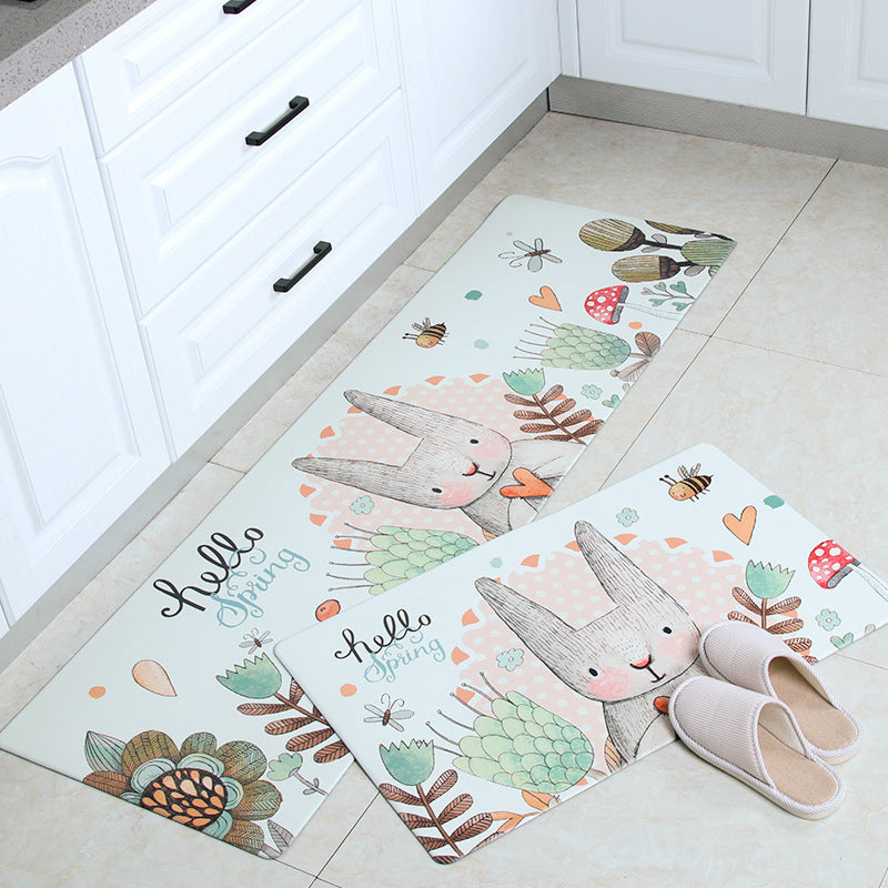 Pu Nordic Kitchen Mat Leather Oil And Waterproof