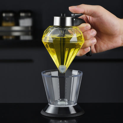 Diamond Oil Pot Kitchen Sealed Leak Proof Base Soy Sauce Vinegar Bottle