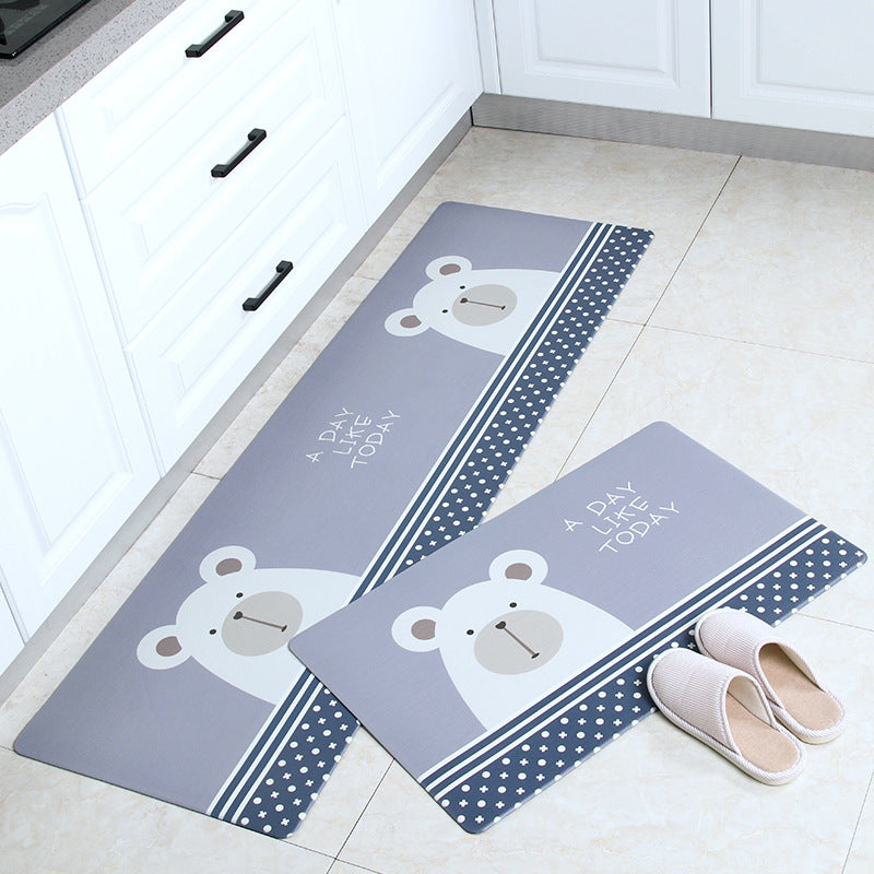 Pu Nordic Kitchen Mat Leather Oil And Waterproof