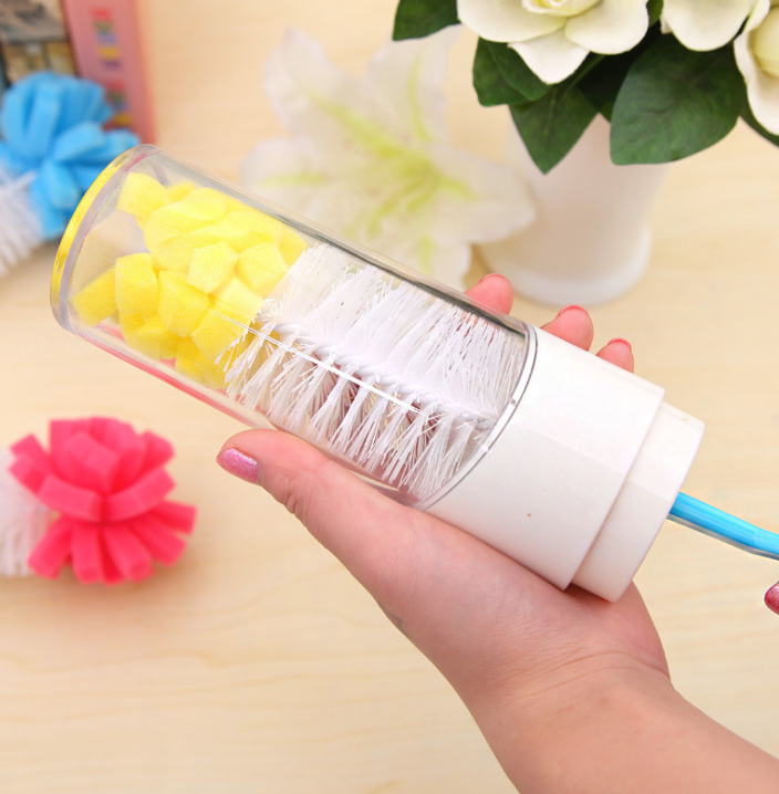  imve 360 Degree Cleaning Long Handle Cup Brush Juicer Sponge  Bristles Cleaning Cup Brush Plastic Household Bottle Cleaning Brush :  Everything Else