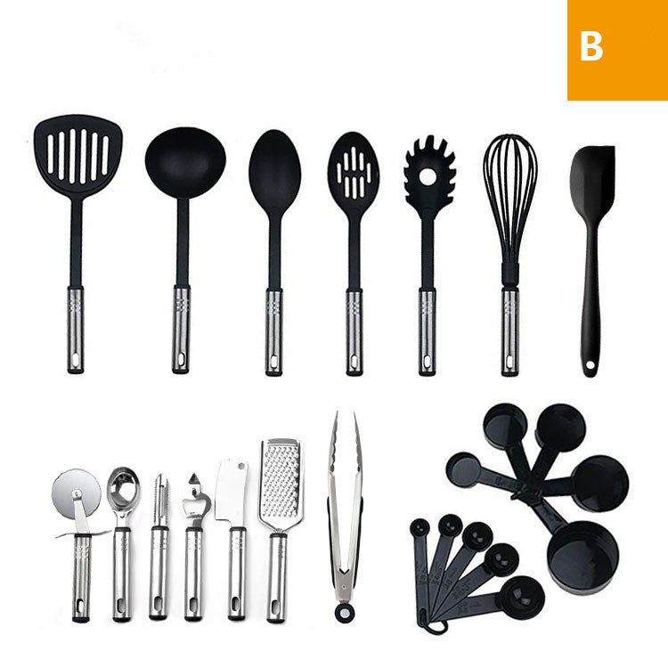 Kitchen Utensil Set 24 Nylon and Stainless Steel Utensil Set