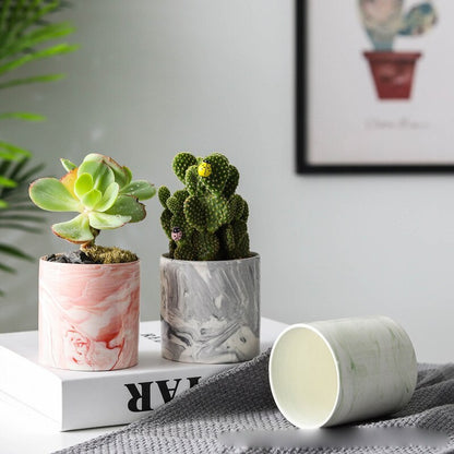 Home marbled plant flower pot