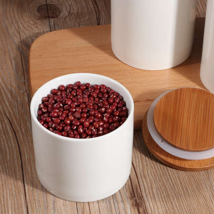 Pure White Creative Kitchen Ceramic Airtight Jar With Lid
