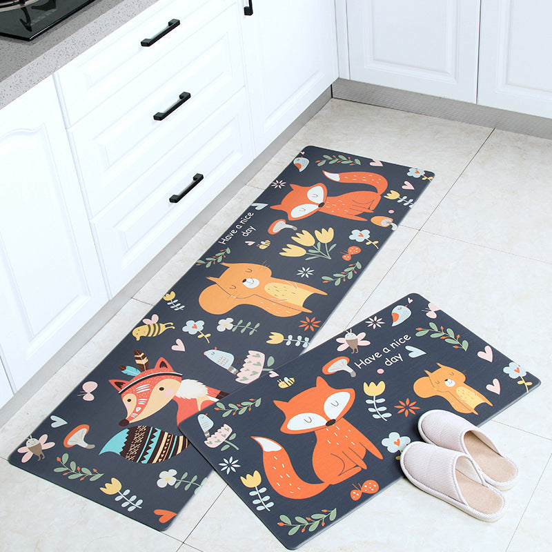 Pu Nordic Kitchen Mat Leather Oil And Waterproof