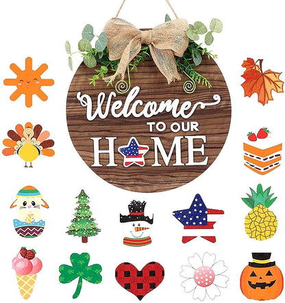 Home Creative Wooden Welcome Doorplate