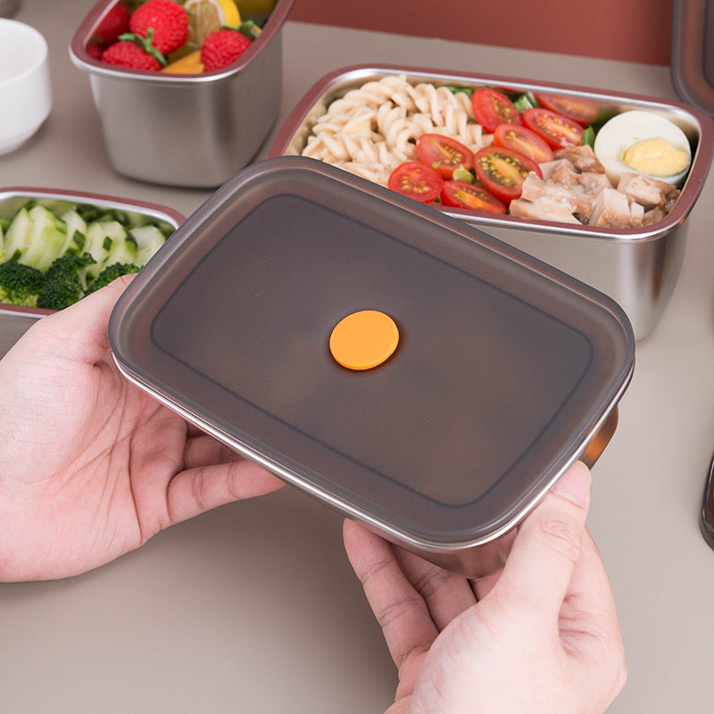 304 Stainless Steel Fresh-keeping Boxed Fresh-keeping Bowl Refrigerator Sealed Lunch Box