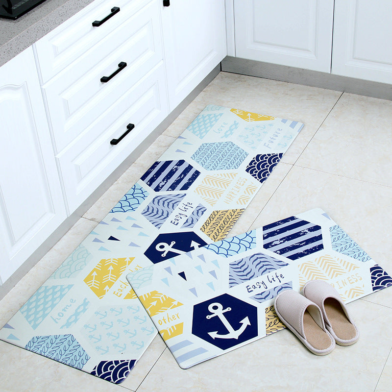 Pu Nordic Kitchen Mat Leather Oil And Waterproof