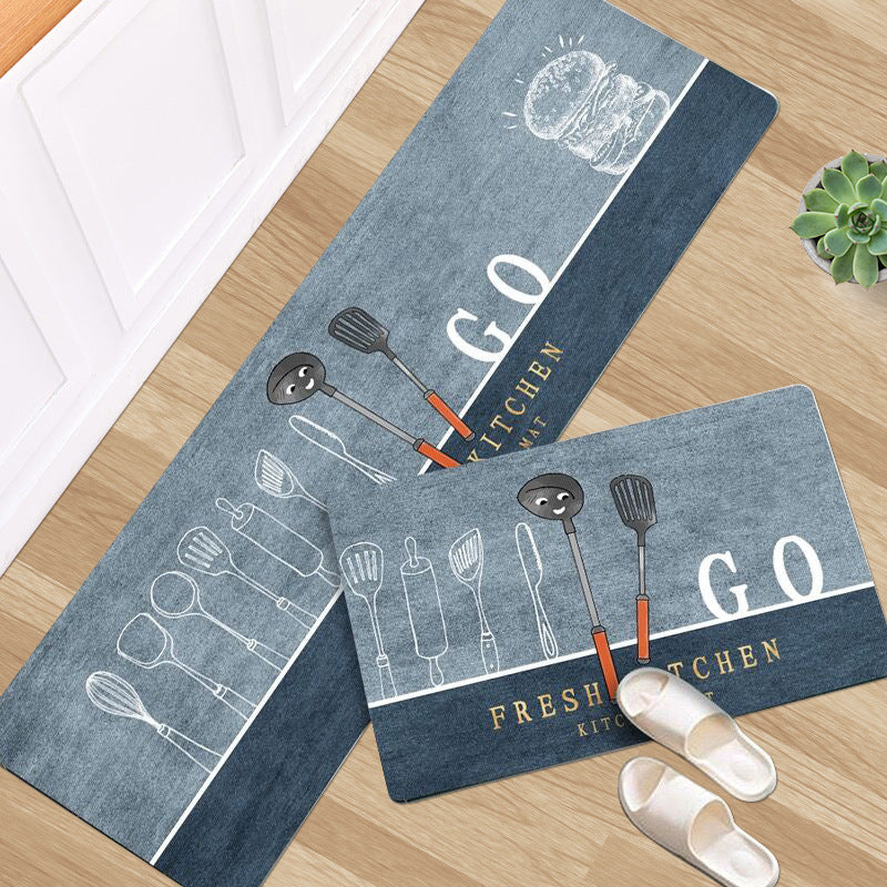Household Fashion Simple Stain-resistant Kitchen Floor Mat