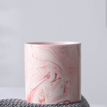 Home marbled plant flower pot