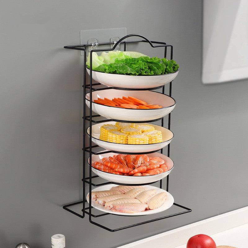 Kitchen Wall Mounted Side Dish Storage Rack