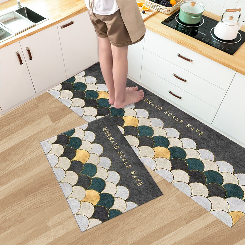 Household Fashion Simple Stain-resistant Kitchen Floor Mat