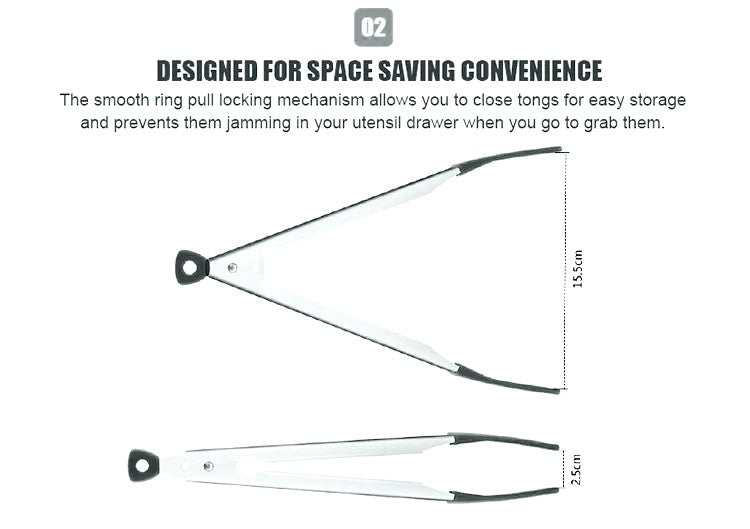 12 inches Set of Cooking Tongs and BBQ Tongs High Quality Stainless Steel with BPA Free Silicon Tip