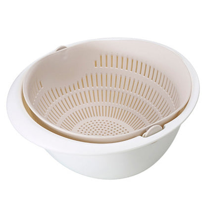 Portable Detachable Double-Layer Hollow Fruit and Vegetable Cleaning Drain Basket Washed Rice Noodles