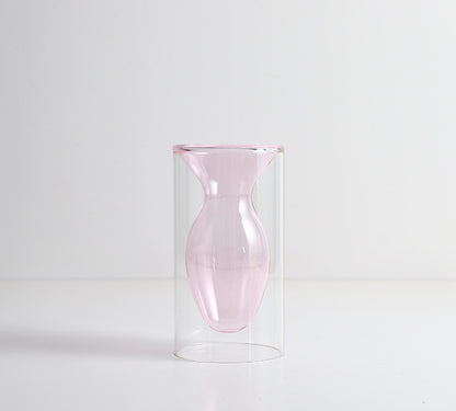 Home Decoration Accessories Nordic Ins Colourful Glass Transparent Vase Living Room Dining Table Dried Flowers Hydroponic Vases