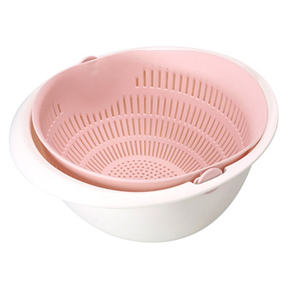 Portable Detachable Double-Layer Hollow Fruit and Vegetable Cleaning Drain Basket Washed Rice Noodles