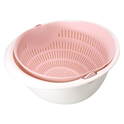 Portable Detachable Double-Layer Hollow Fruit and Vegetable Cleaning Drain Basket Washed Rice Noodles
