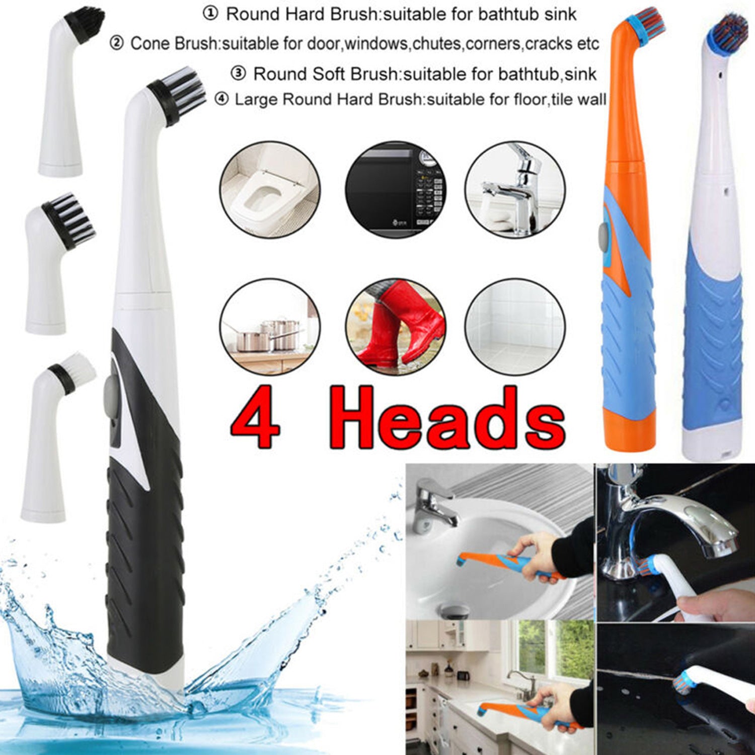 Electric Cleaning Brush Automatic Wireless Dishwashing Brush USB  Rechargeable Kitchen Bathtub Tile Professional Cleaning Brushes