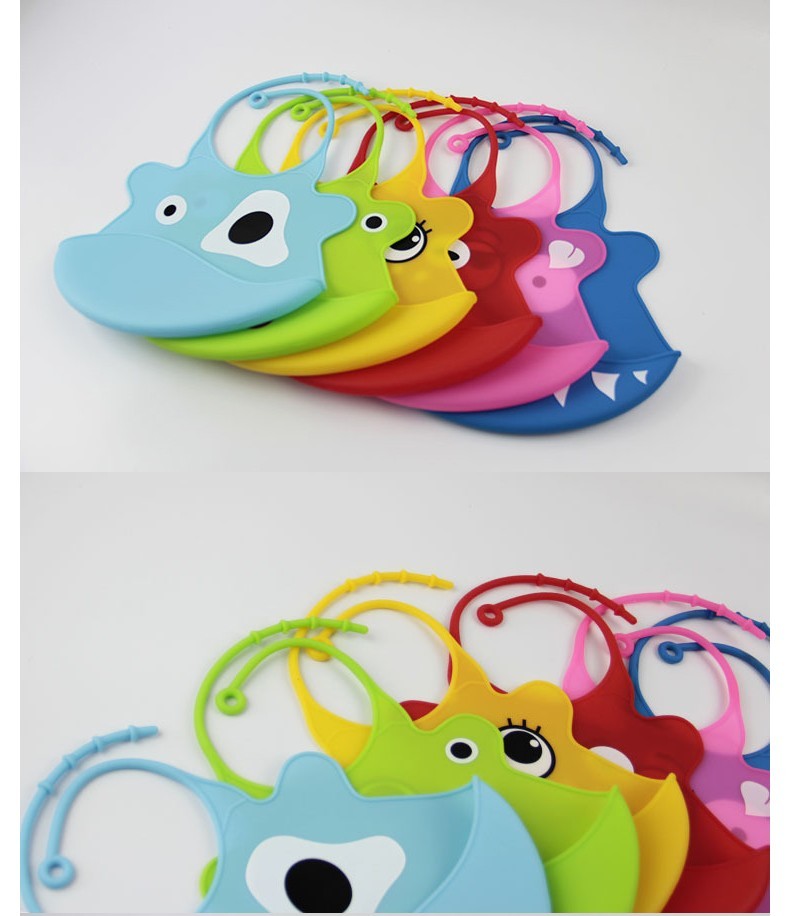New Design Baby Bibs Waterproof Silicone Feeding Baby Saliva Towel Wholesale Newborn cartoon waterproof aprons Baby Bibs